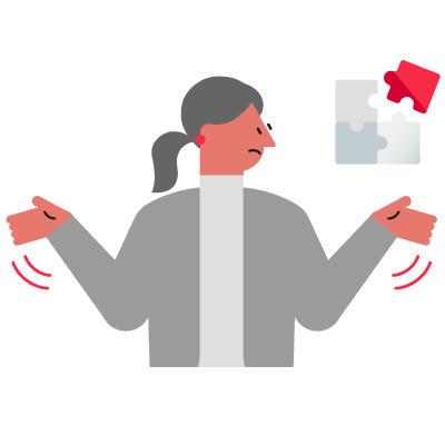 情報が不足している事に悩んでいるイメージ