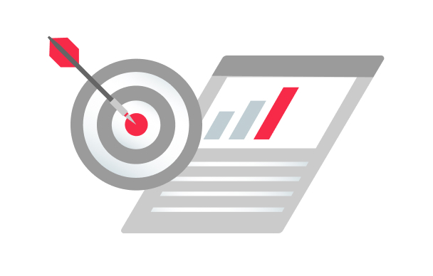 世界580業界の網羅性を表すターゲットとレポートのアイコン