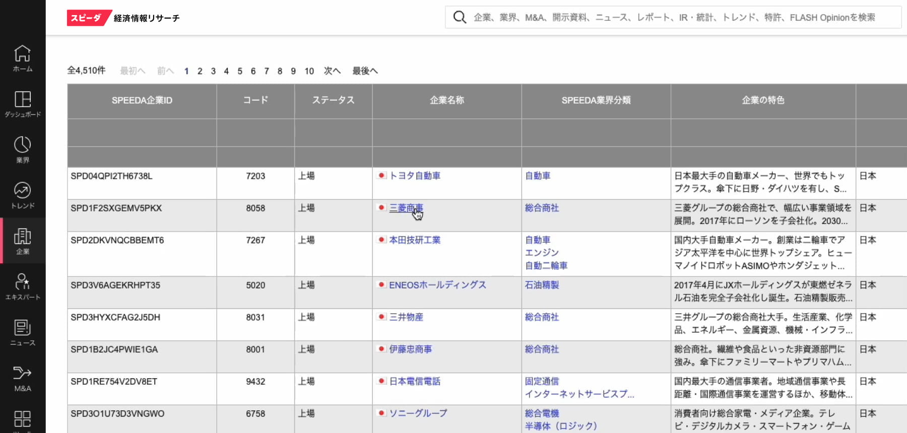 リスト作成から企業調査までを1つのツールで実現。簡単に企業調査ができるので、リストをブラッシュアップすることができる。