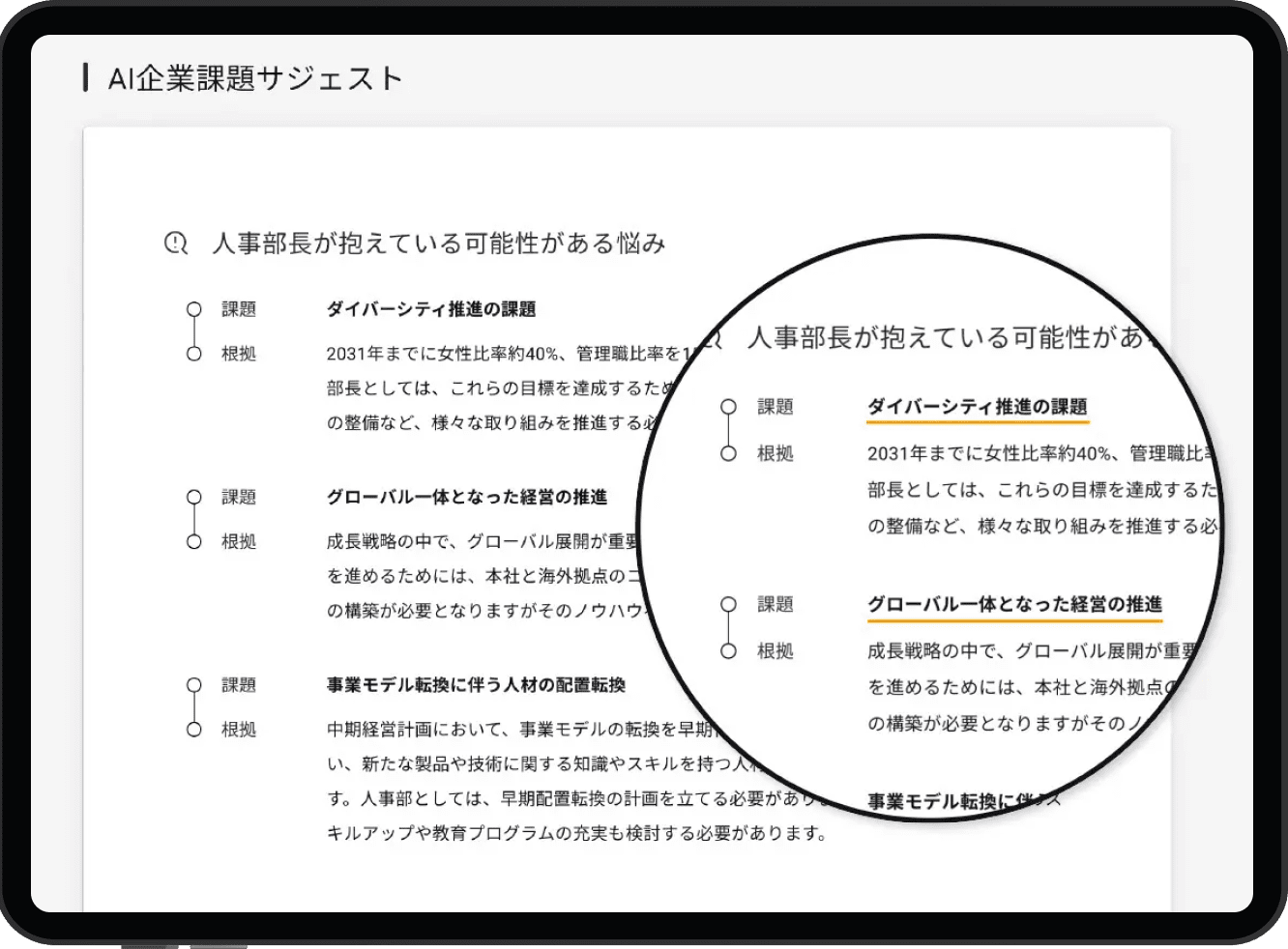 AI企業課題サジェスト