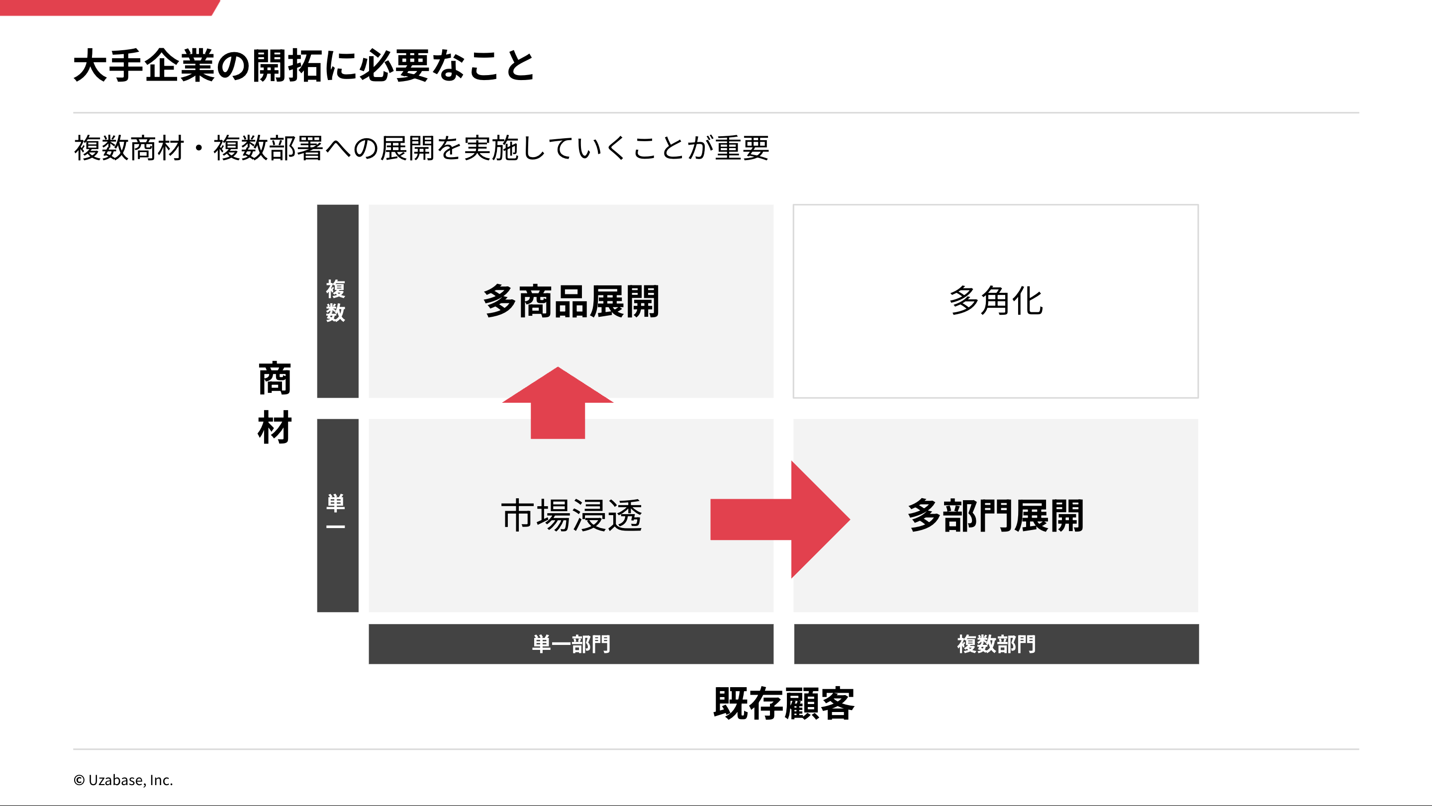 多角化のための多商品展開・他部門展開